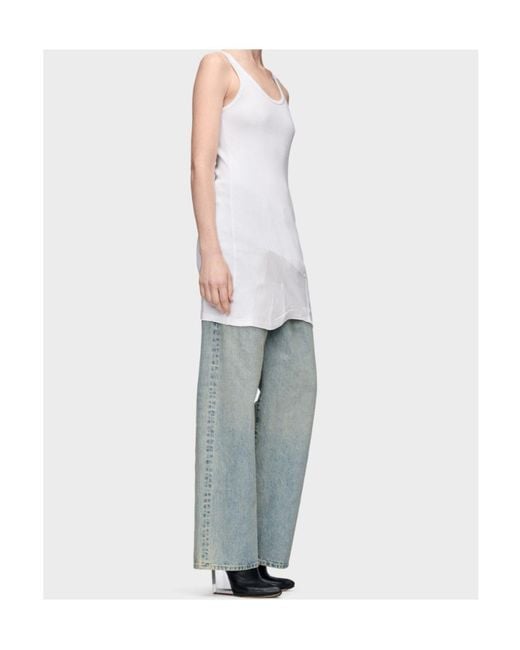 Maison Margiela White Taped Ribbed Mini Dress