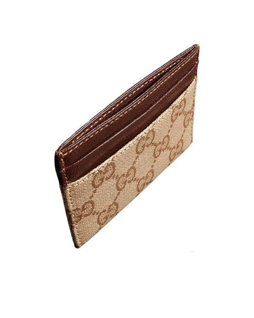 Gucci Brown Logo Detailed Card Case for men