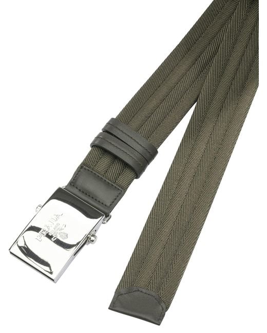Prada Green Logo Belt for men
