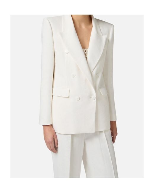 Elisabetta Franchi White Gabardine Jacket