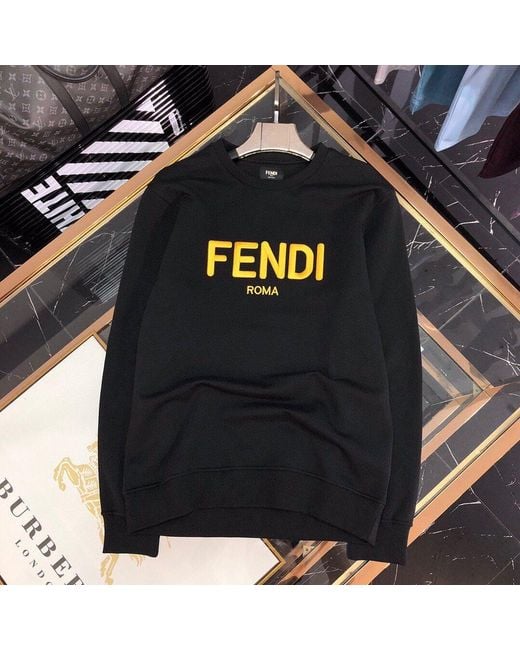 Fendi Black Cotton Sweatshirt for men