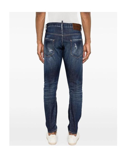 DSquared² Blue Slim Twst Distressed Jeans for men