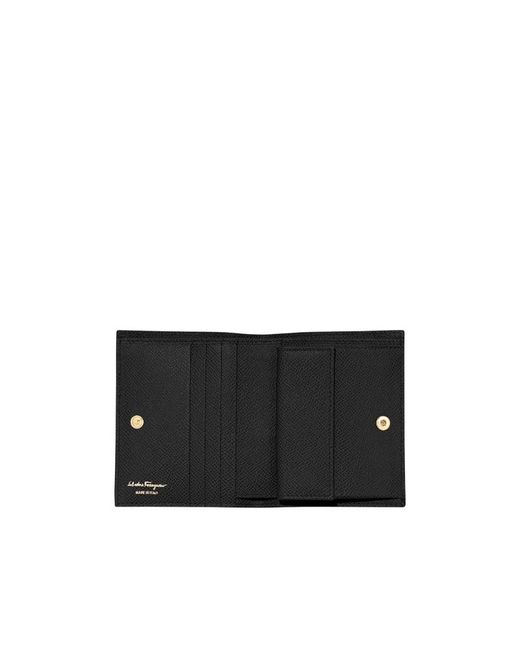 Ferragamo Black Ferragamo Gancini Compact Wallet