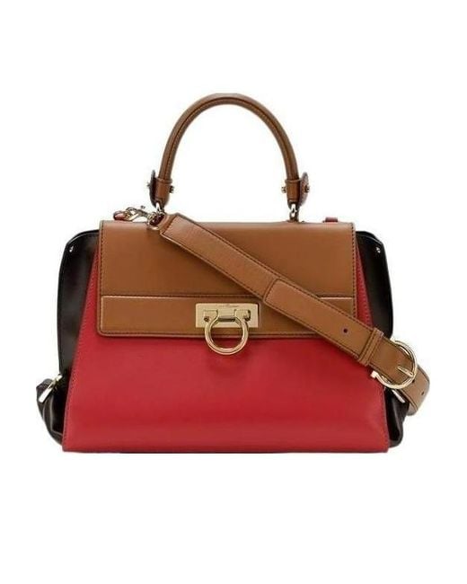 Ferragamo Red Logo Handbag