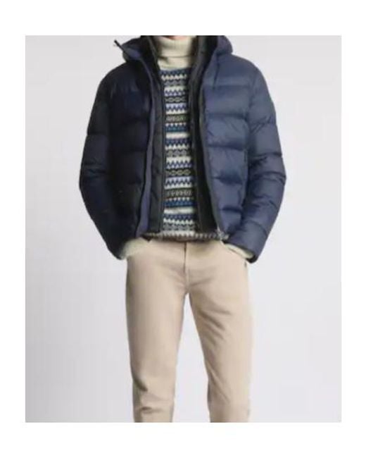 Fay Blue Quilted Down Hooded Jacket for men
