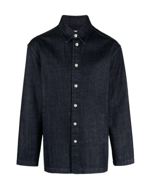 Jil Sander Blue Long-Sleeved Buttoned Denim Shirt for men