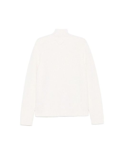 Prada White Turtleneck Knitted Jumper for men