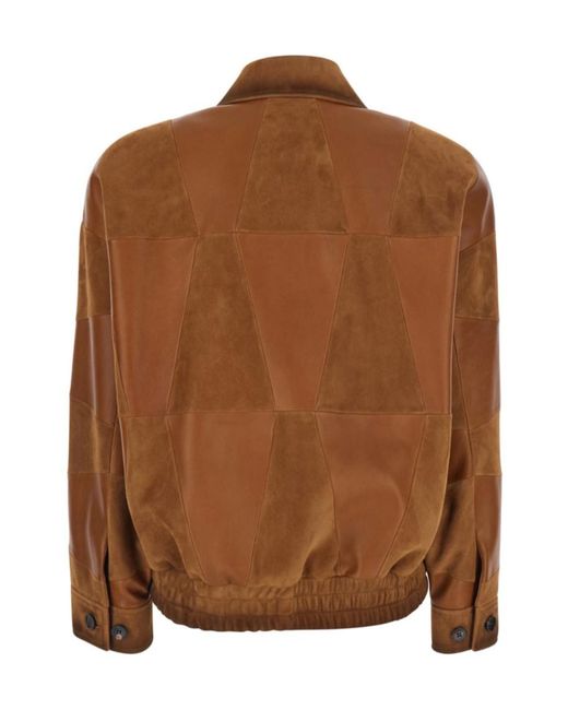 Versace Brown Long-Sleeved Zipped Jacket