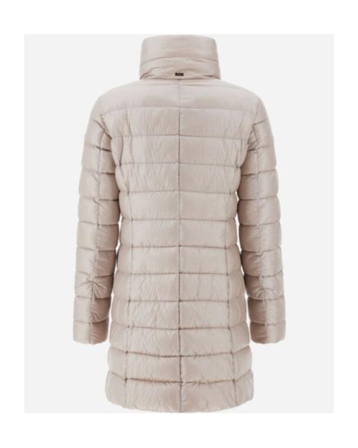 Herno Gray Long-Sleeved Down Jacket