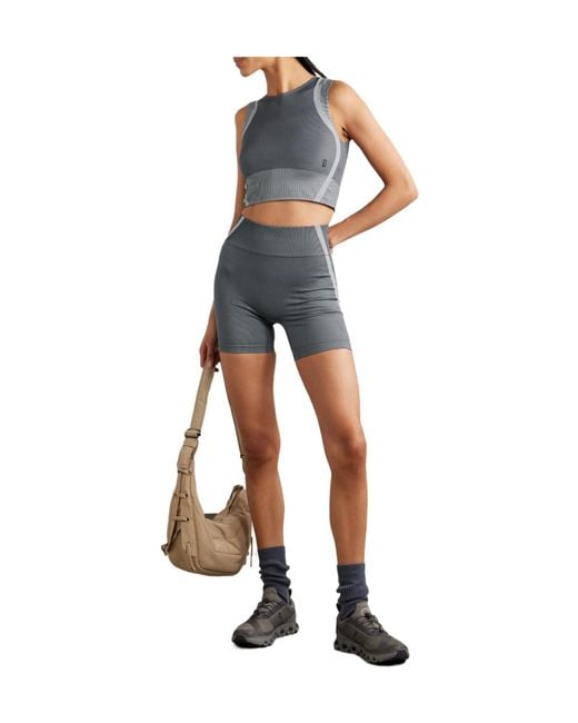 On Shoes Gray Studio Cropped Ribbed Stretch Recycled Tank