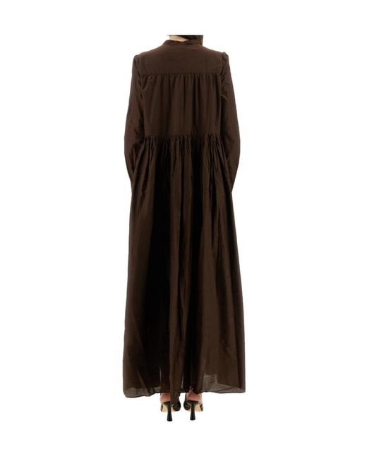 Aspesi Brown Gathered Midi Dress