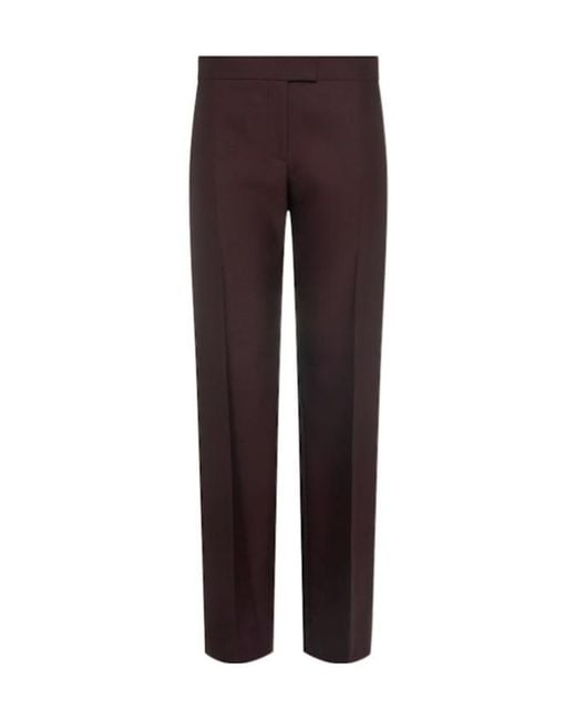Khaite Brown Callen Wool Silk Straight Pants