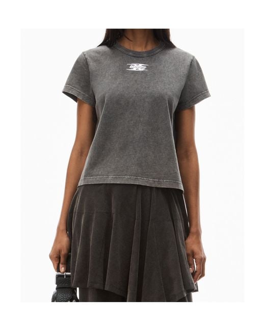 Alexander Wang Gray T By Blade Logo-Embossed T-Shirt