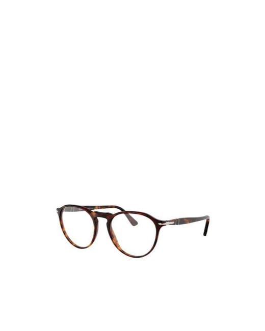 Persol Metallic Oval Frame Glasses for men