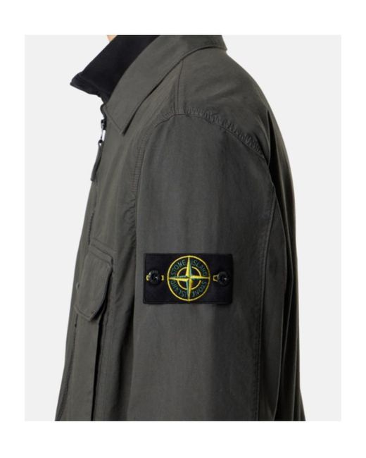 Stone Island Gray Compass-Badge Zip-Up Jacket for men