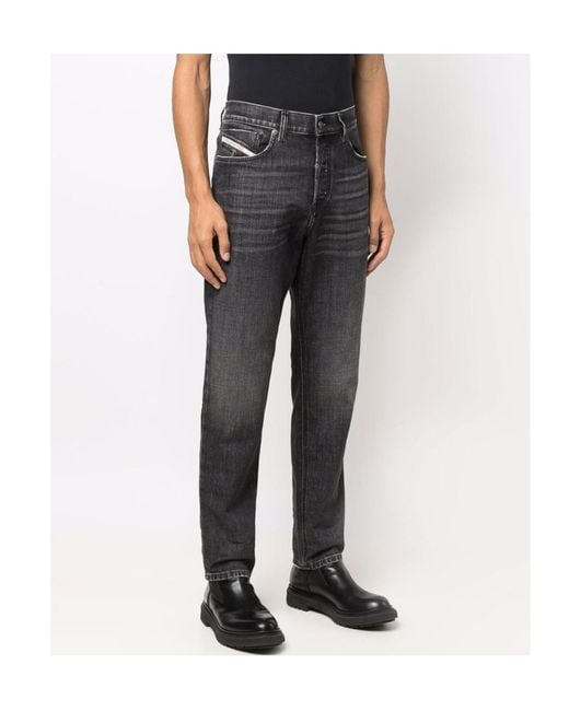 DIESEL Gray 2005 D-Fining Mide-Rise Tapered Jeans for men