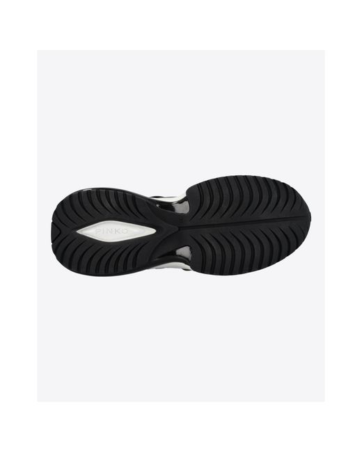 Pinko Black Logo Plaque Round Toe Sneakers