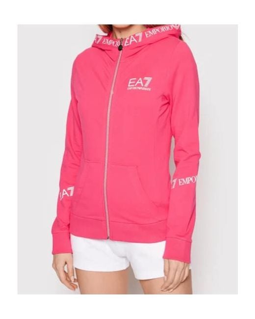 EA7 Pink Hooded Zipper Hoodie