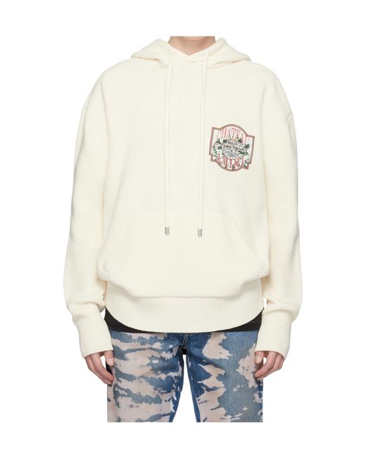 Amiri White Chateau Sketch Long-Sleeved Hoodie for men