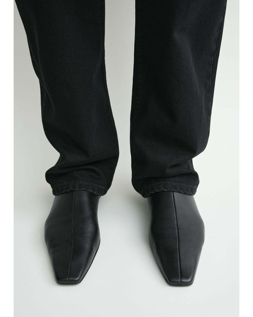Totême  Black Zipped Leather Boots