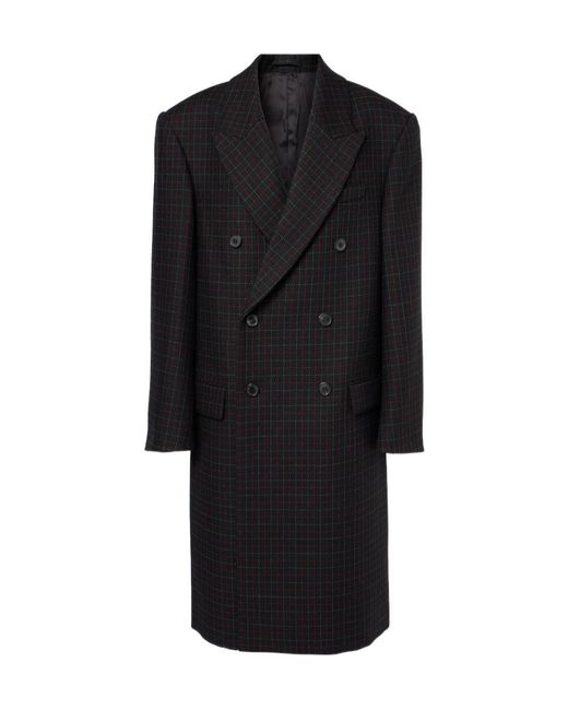 Wardrobe NYC Black Plaid Double-Breasted Coat