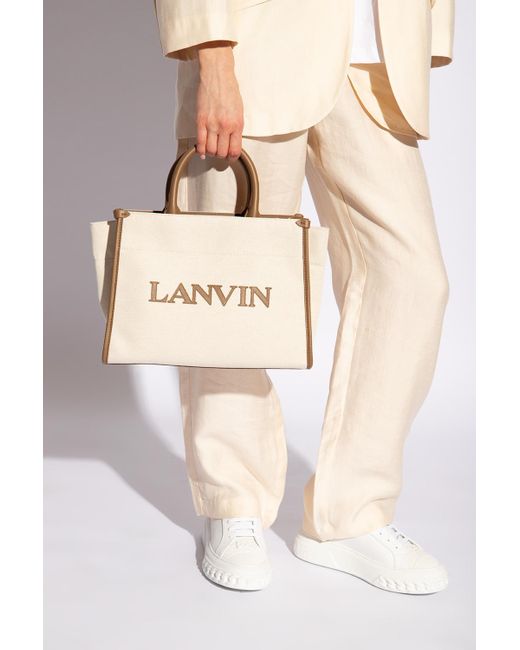 Lanvin Natural Logo Logo Patch Shopping Bag
