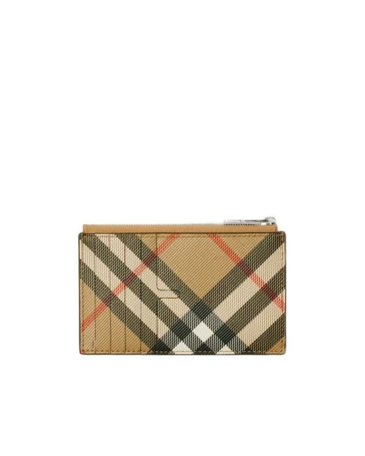 Burberry Metallic Checked Zip-Up Card Holder for men
