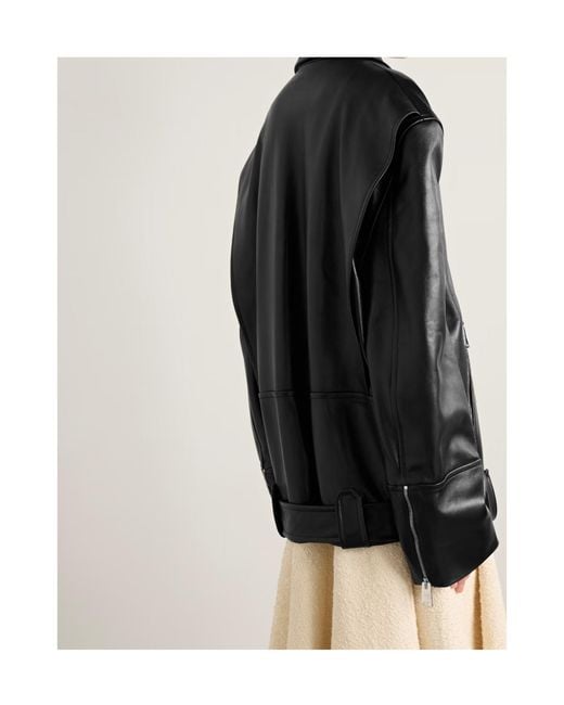 Khaite Black Hansel Belted Leather Jacket