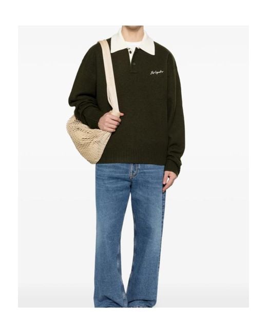 Axel Arigato Green Long-Sleeved Polo Shirt for men