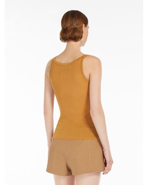 Max Mara Natural Sleeveless Ribbed Top
