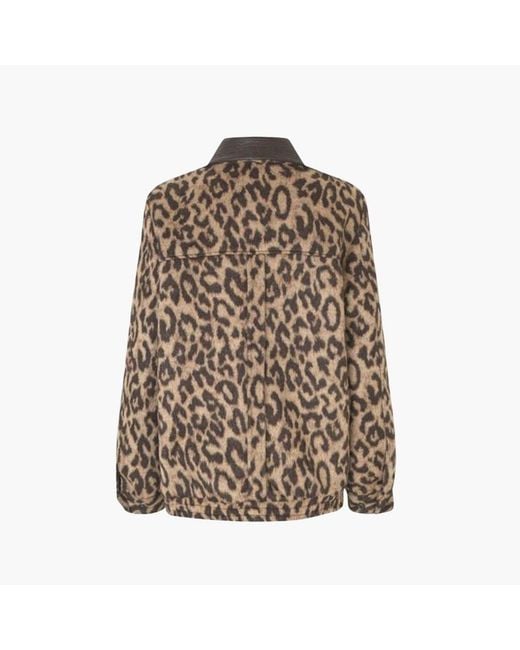 Baum und Pferdgarten Brown Leopard-Print Zip-Up Casual Jacket