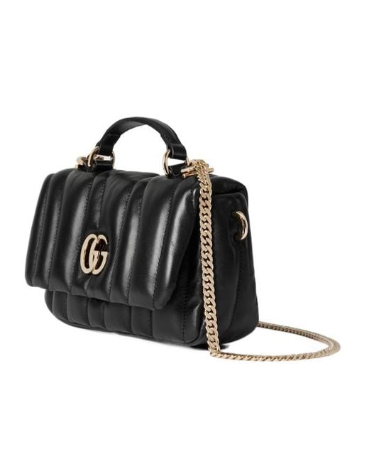 Gucci Black Gg Milano Mini Top Handle Bag