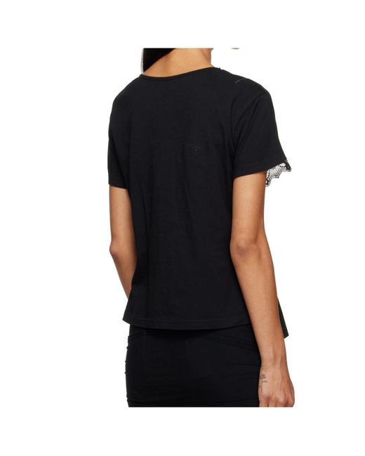 MM6 by Maison Margiela Black Laced Top