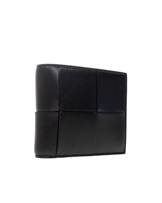Bottega Veneta Black Intrecciato Bi-Fold Wallet for men