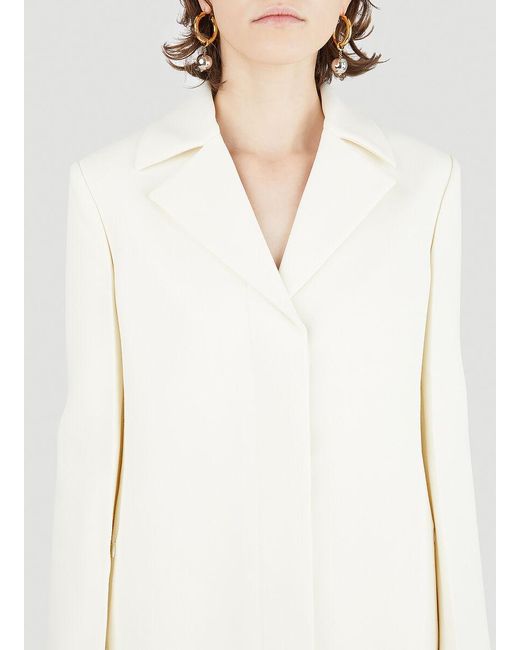 Jil Sander White Padded Shoulder Tailored Blazer