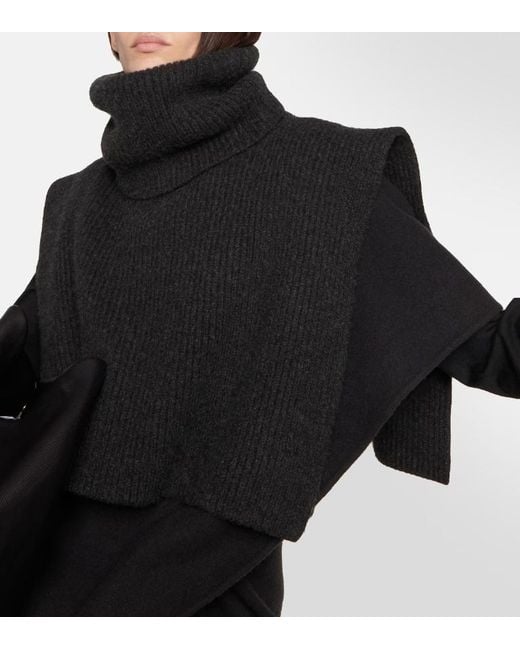 The Row Black Emmit Roll-Neck Cashmere Collar