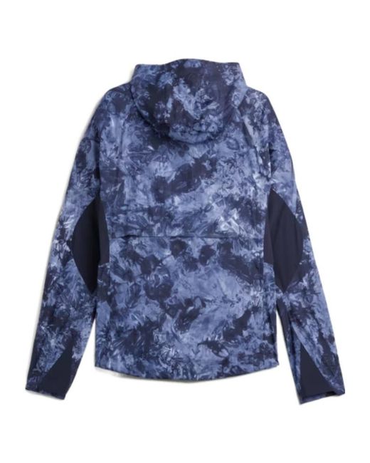 Y-3 Blue Hooded Running Jacket for men