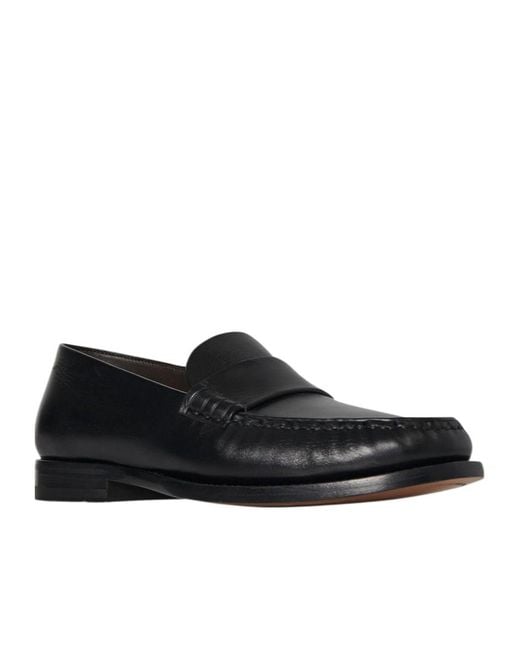 The Row Black Novus Slip-On Loafers