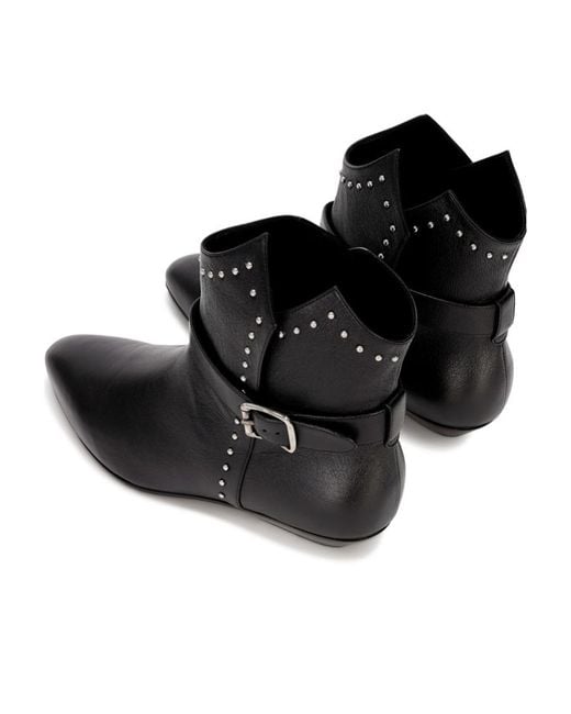Saint Laurent Black Logo Short Boots