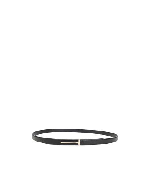 Tom Ford White Slim-T Belt
