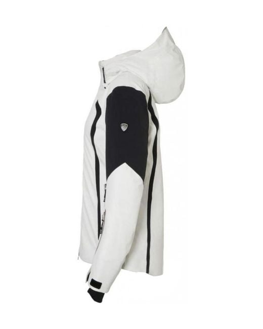 EA7 White Logo Hooded Casual Jacket