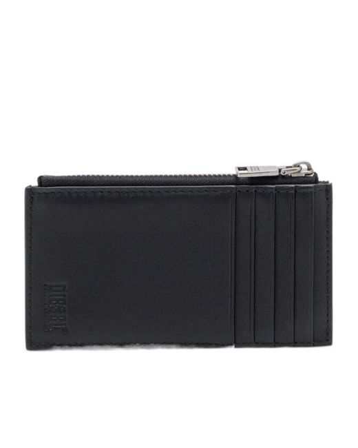 DIESEL Black Logo-Plaque Cardholder for men