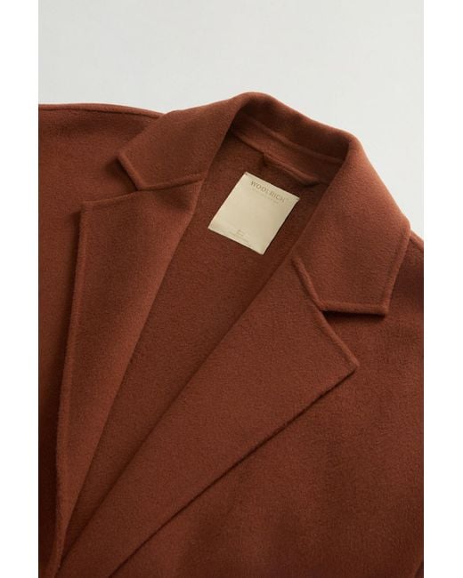 Woolrich Brown Wool Belted Coat