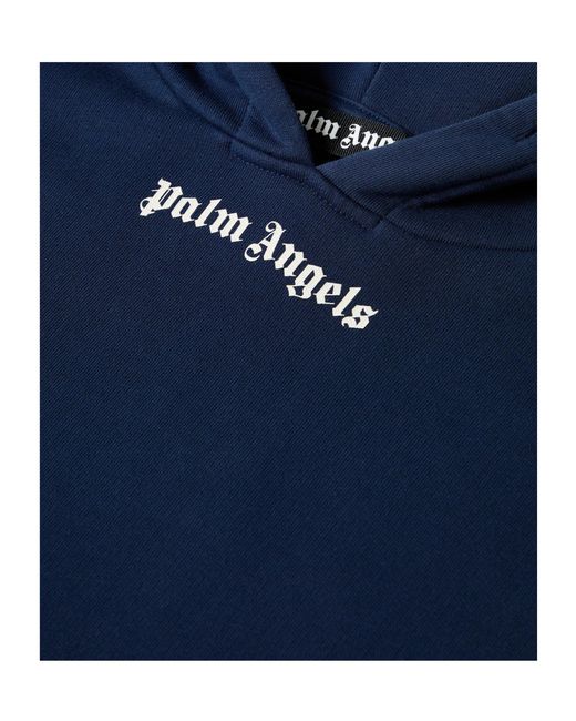 Palm Angels Blue Minimalist Pullover Hoodie for men
