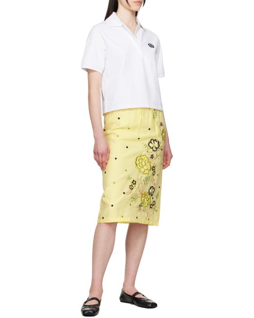 KENZO White Boke Flower 2.0 Embroidered Polo Shirt