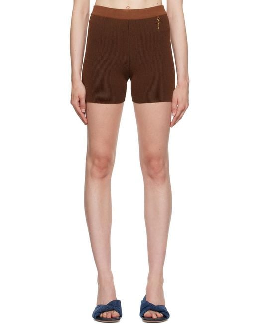 Jacquemus Brown Le Short Pralu Knitted Shorts