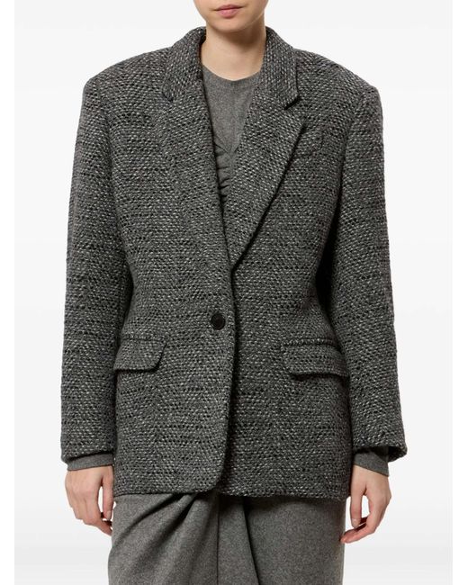 Isabel Marant Black Textured Singlebutton Blazer