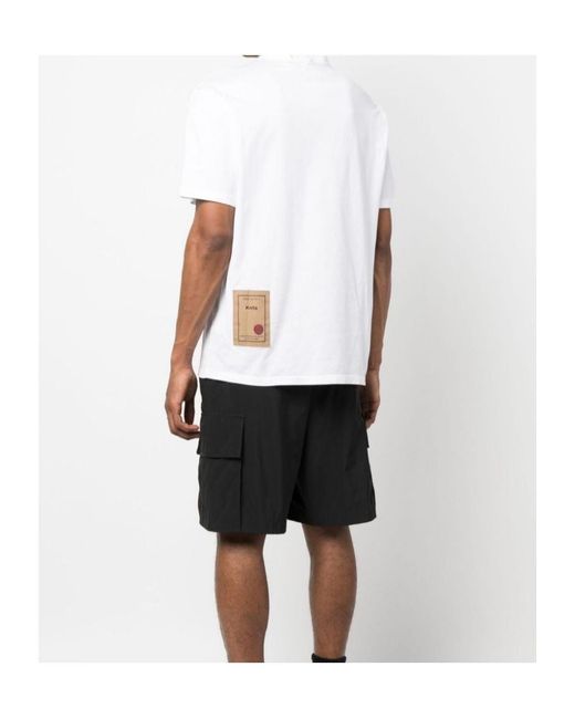 C P Company White Logo-Patch Short-Sleeve T-Shirt for men