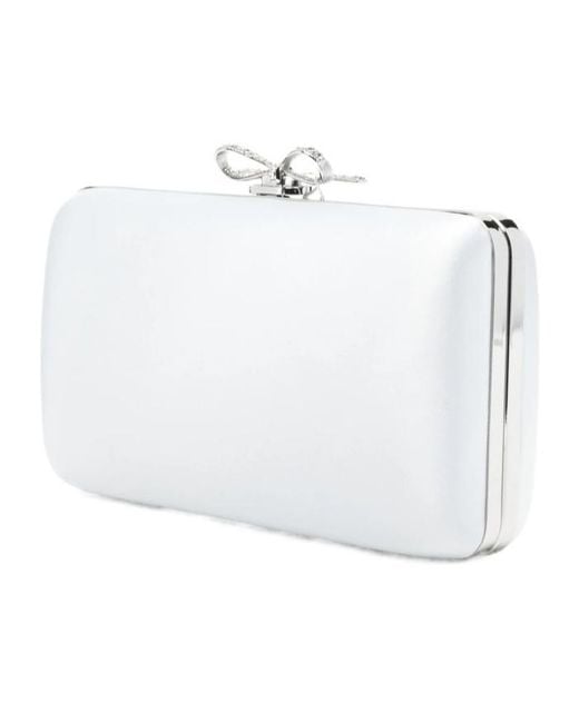 Self-Portrait White Bow-Detail Mini Clutch Bag
