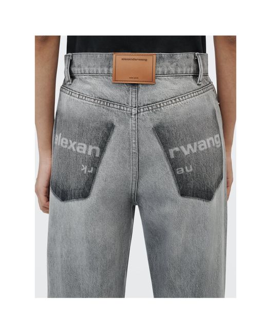 Alexander Wang Gray Shadow Pocket Mid-Rise Relaxed Jean